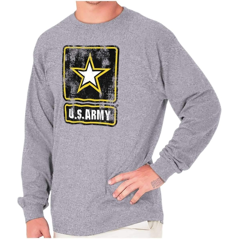 image:imageUS Army United States Military Pride Long Sleeve Tshirt Men WomenSport Grey
