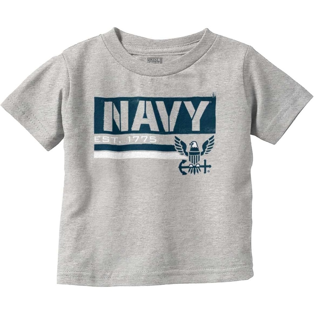 image:imageUS Navy Eagle Anchor Logo Est 1775 Toddler Boy Girl T ShirtHeather