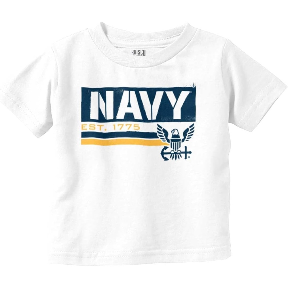 image:imageUS Navy Eagle Anchor Logo Est 1775 Toddler Boy Girl T ShirtWhite