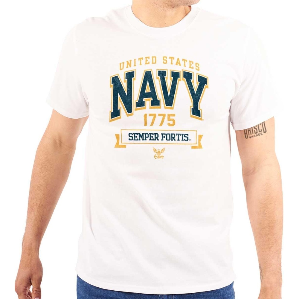image:imageUnited States Navy Semper Fortis 1775 Graphic T Shirt Men or WomenWhite