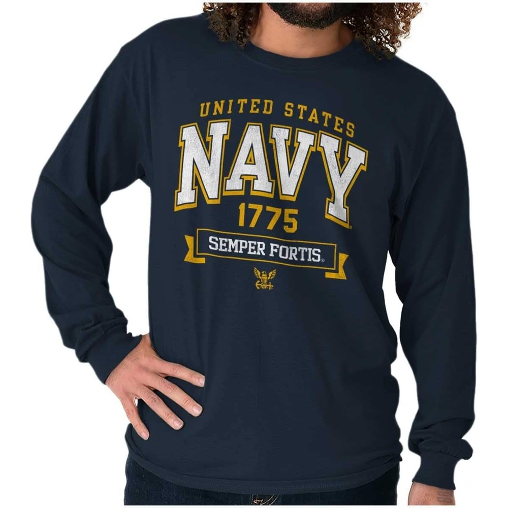 image:imageUnited States Navy Semper Fortis 1775 Long Sleeve Tshirt Men WomenNavy