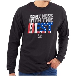 Brisco Brands Dont Mess with Best US Navy Flag Long Sleeve Tshirt Men Women(Black)