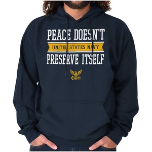 Brisco Brands Peace Doesn’t Preserve US Navy Hoodie Sweatshirt Women Men(Navy)