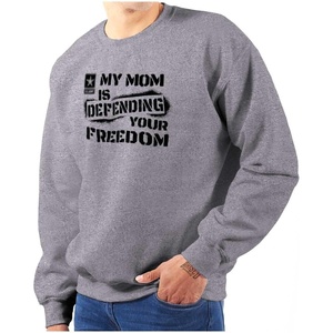 Brisco Brands US Army My Mom Defending Freedom Sweatshirt for Men or Women(Sport Grey)
