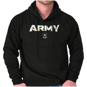 Brisco Brands US Army PT Style Casual Military Hoodie Sweatshirt Women Men(Black)