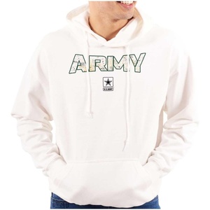 Brisco Brands US Army PT Style Casual Military Hoodie Sweatshirt Women Men(White)
