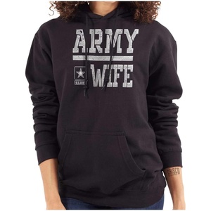 Brisco Brands US Army Wife Military Soldier Pride Hoodie Sweatshirt Women(Black)
