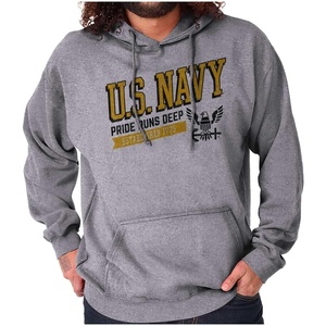 Brisco Brands US Navy Pride Runs Deep Est 1775 Hoodie Sweatshirt Women Men(Sport Grey)