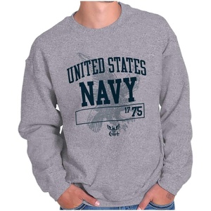 Brisco Brands United States Navy 1775 Eagle Anchor Sweatshirt for Men or Women(Sport Grey)