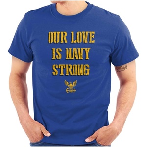 Our Love is Navy Strong Anchor Logo Graphic T Shirt Men or Women(Royal)