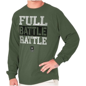 US Army Casual Military PT Style Long Sleeve Tshirt Men Women(Military Green)