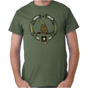 US Army Gadsden Flag PT Military Graphic T Shirt Men or Women(Military Green)