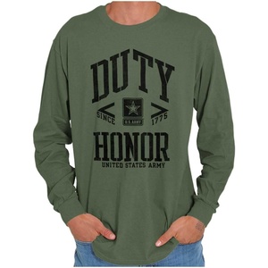 US Army Proud Soldiers Veterans Long Sleeve Tshirt Men Women(Military Green)