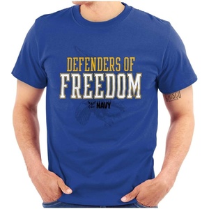 US Navy Logo Defenders of Freedom Graphic T Shirt Men or Women(Royal)
