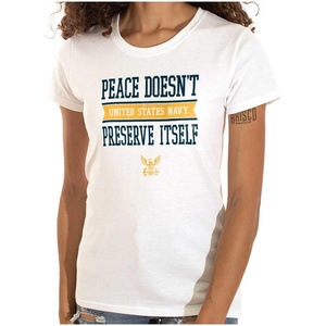US Navy Peace Doesn’t Preserve Itself Womens Slim Fit Graphic Tee