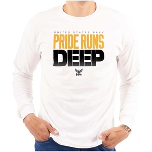 United States Navy Pride Runs Deep Long Sleeve Tshirt Men Women(White)