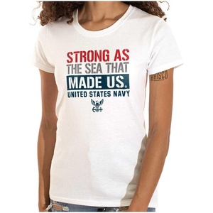 United States Navy Strong As The Sea Womens Slim Fit Graphic Tee