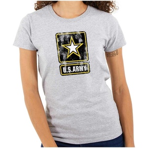 Vintage Military US Army Star Logo Womens Slim Fit Graphic Tee