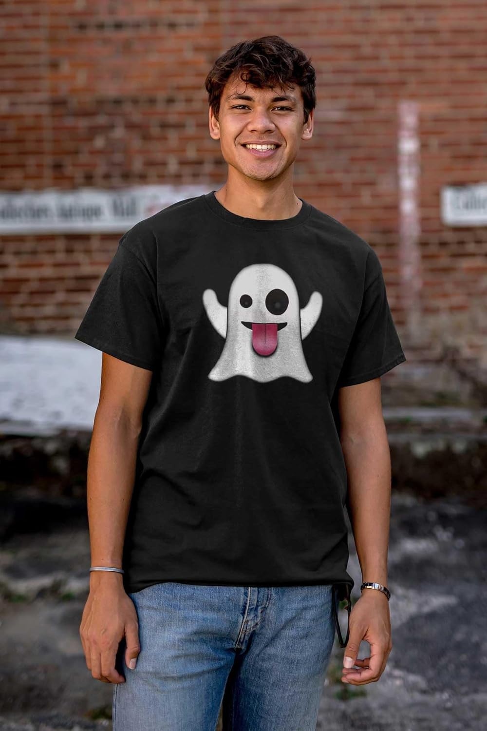 image:image100 Points Perfect Score Text Icon Graphic T Shirt Men or WomenGhost Emoticon Black