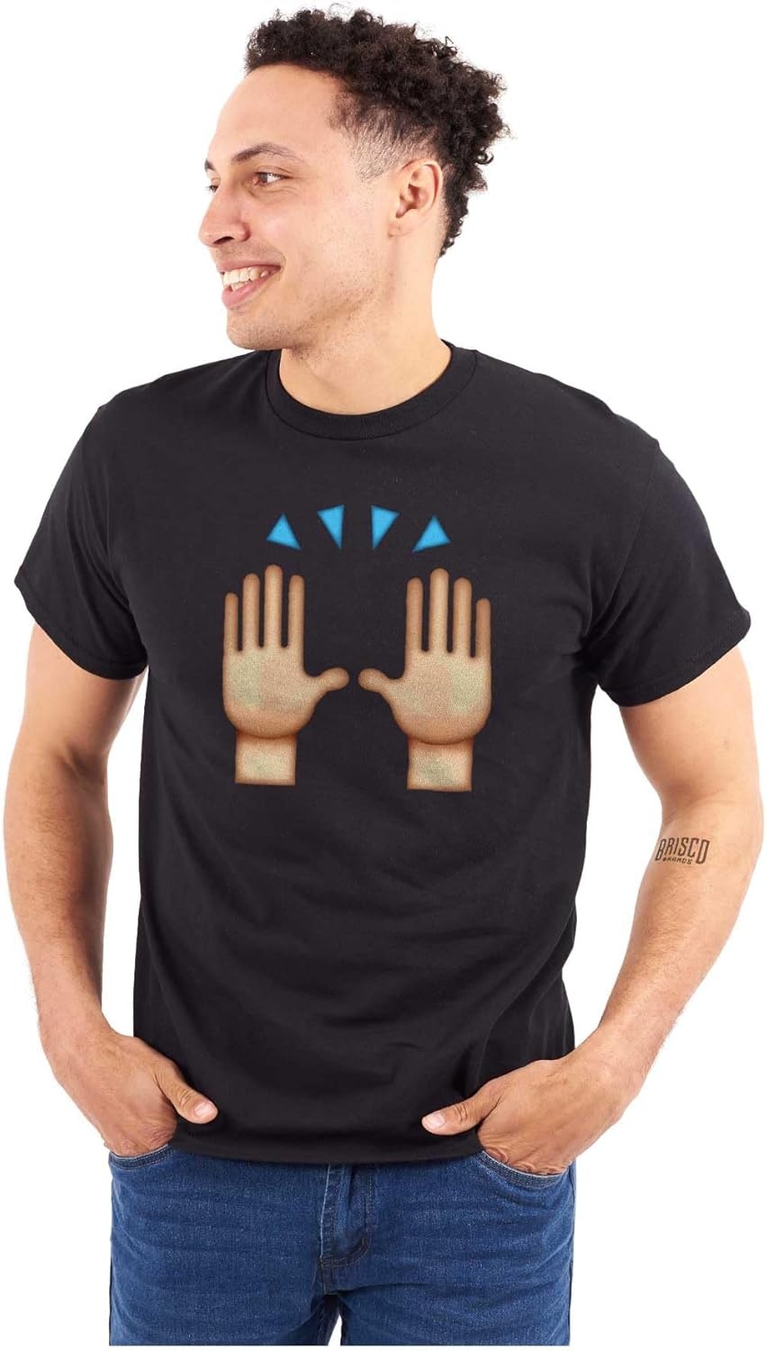 image:image100 Points Perfect Score Text Icon Graphic T Shirt Men or WomenHands Up Emoticon Black