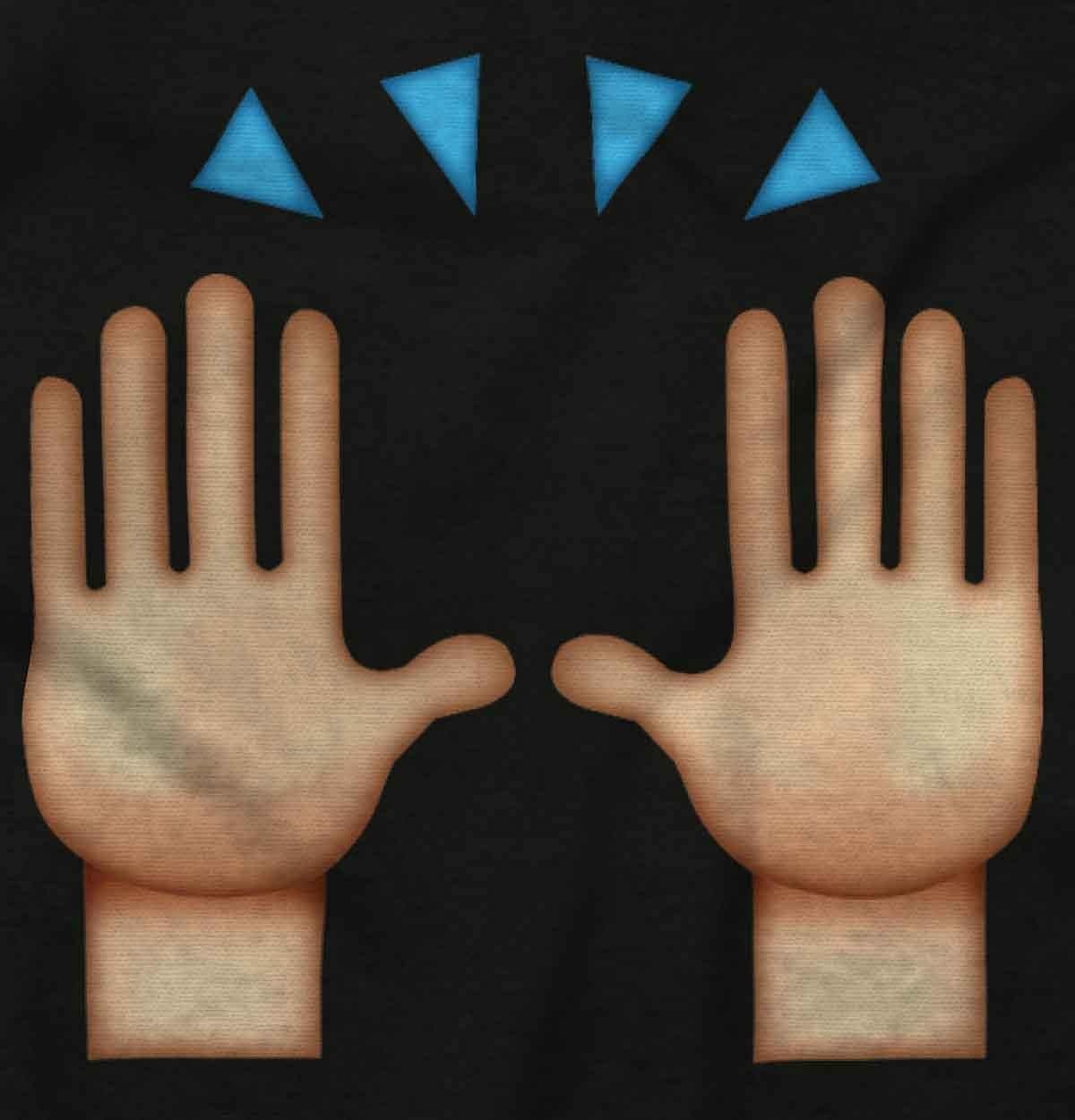 image:image100 Points Perfect Score Text Icon Graphic T Shirt Men or WomenHands Up Emoticon Black