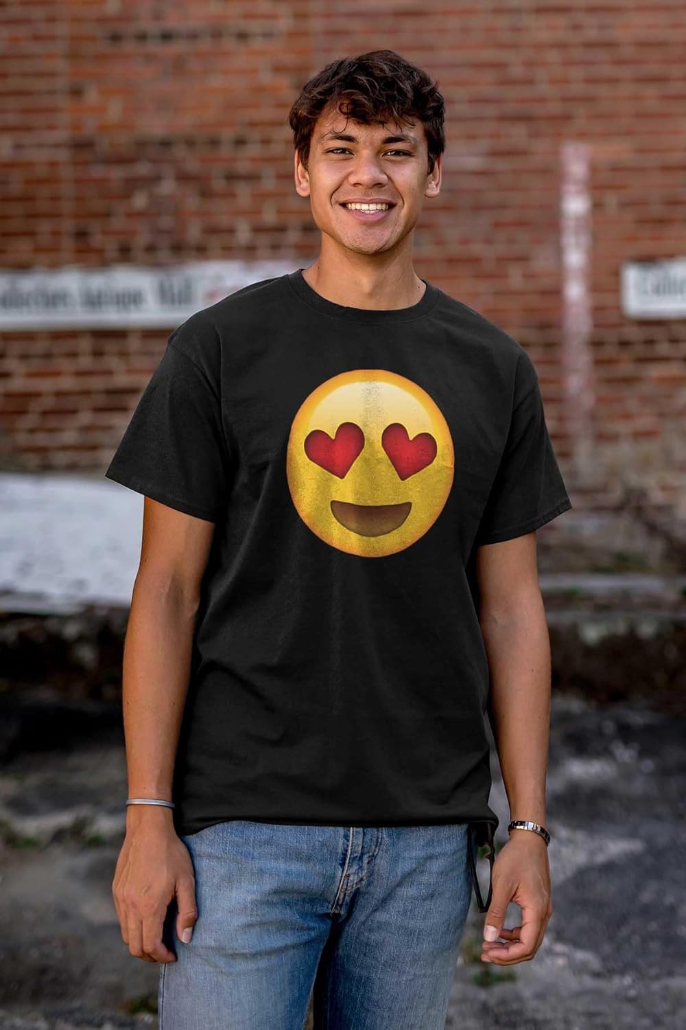 image:image100 Points Perfect Score Text Icon Graphic T Shirt Men or WomenHeart Eyes Emoticon Black