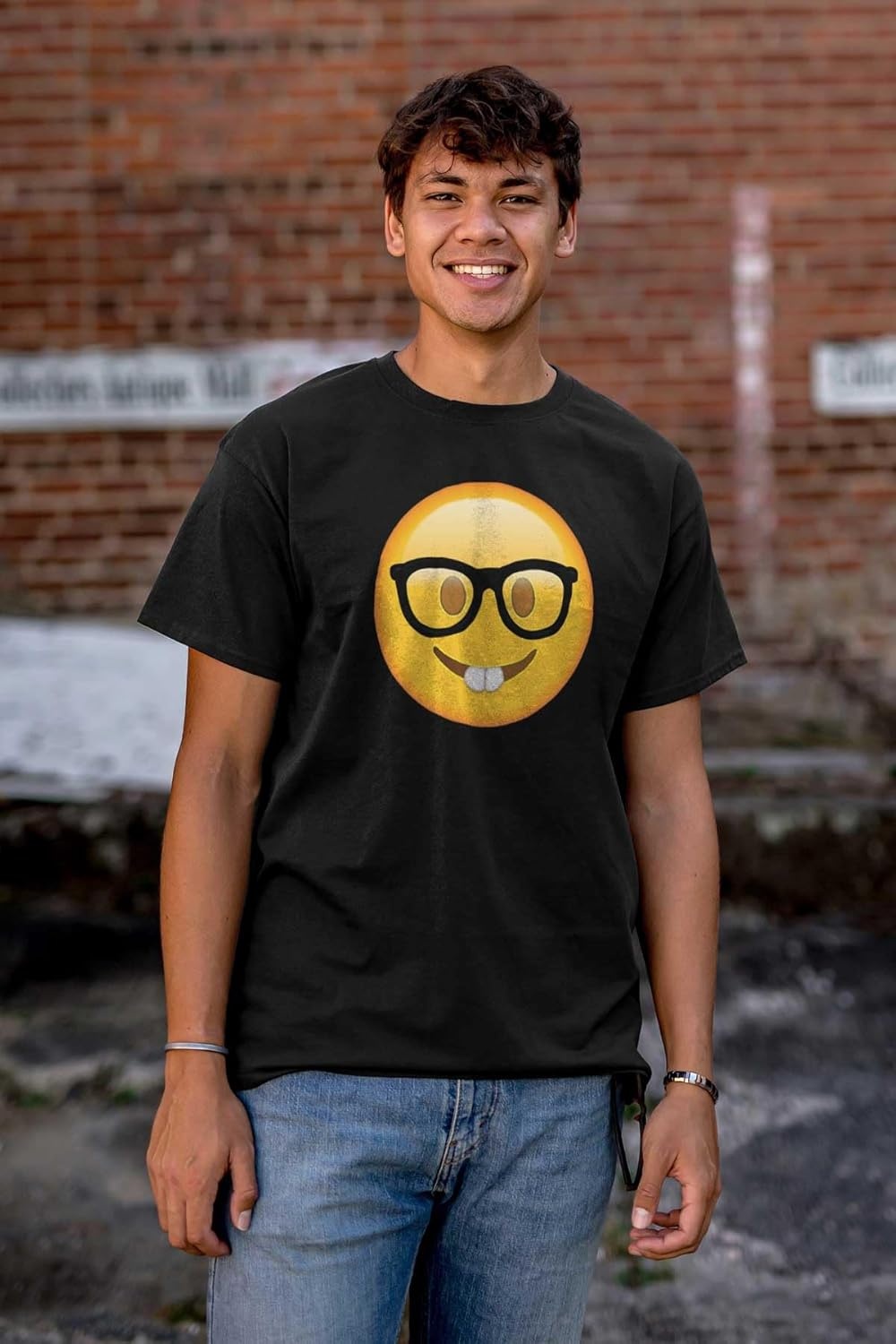 image:image100 Points Perfect Score Text Icon Graphic T Shirt Men or WomenNerd Emoticon Black