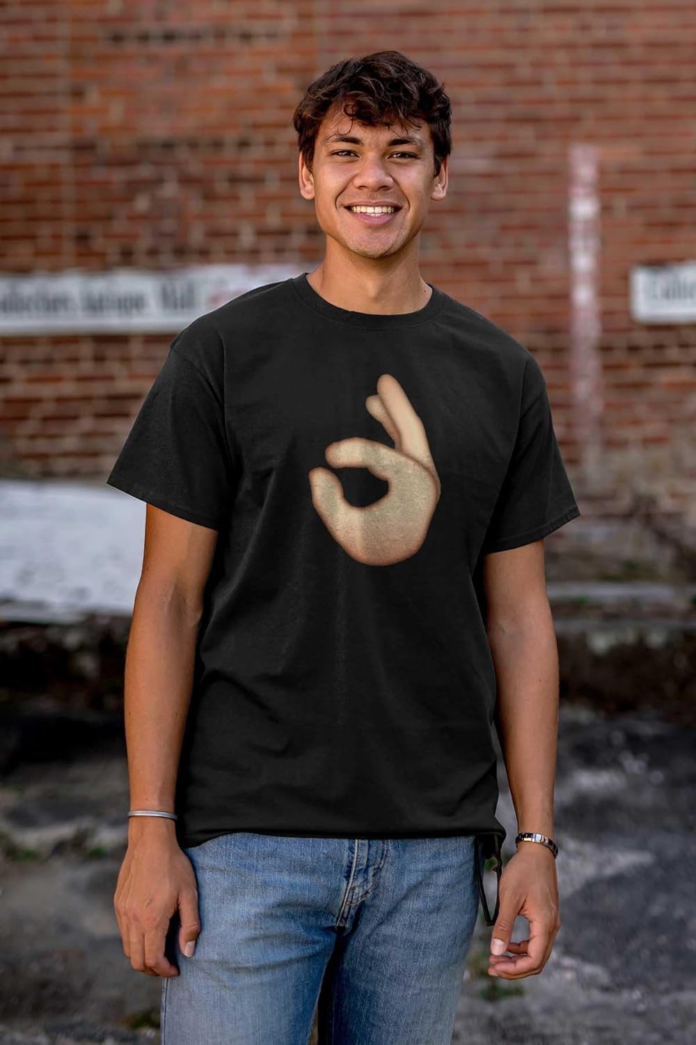 image:image100 Points Perfect Score Text Icon Graphic T Shirt Men or WomenOk Saign Emoticon Black