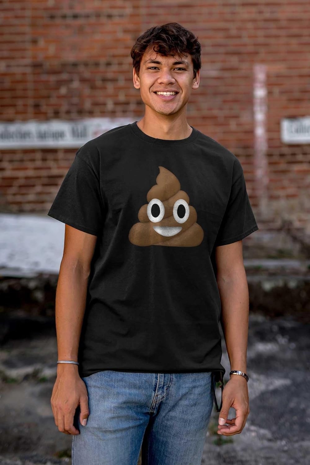 image:image100 Points Perfect Score Text Icon Graphic T Shirt Men or WomenPoop Emoticon Black