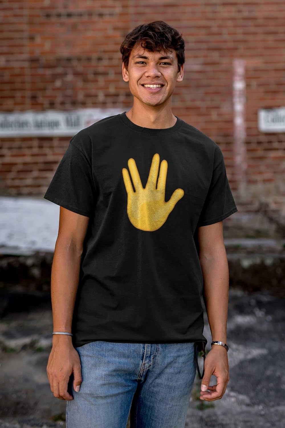 image:image100 Points Perfect Score Text Icon Graphic T Shirt Men or WomenScifi Hand Emoticon Black