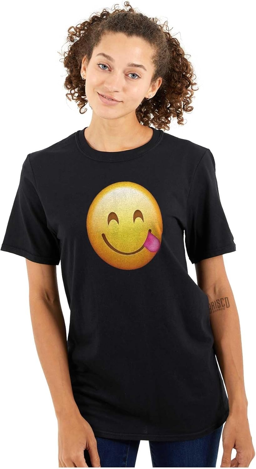 image:image100 Points Perfect Score Text Icon Graphic T Shirt Men or WomenSmiling Tongue Emoticon Black
