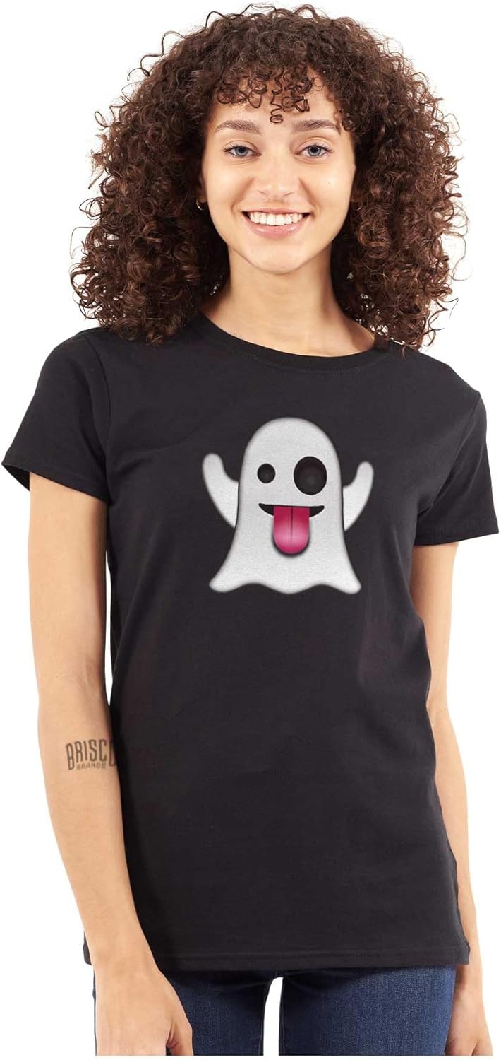 image:image100 Points Perfect Score Text Icon Womens Slim Fit Graphic TeeGhost Emoticon Black