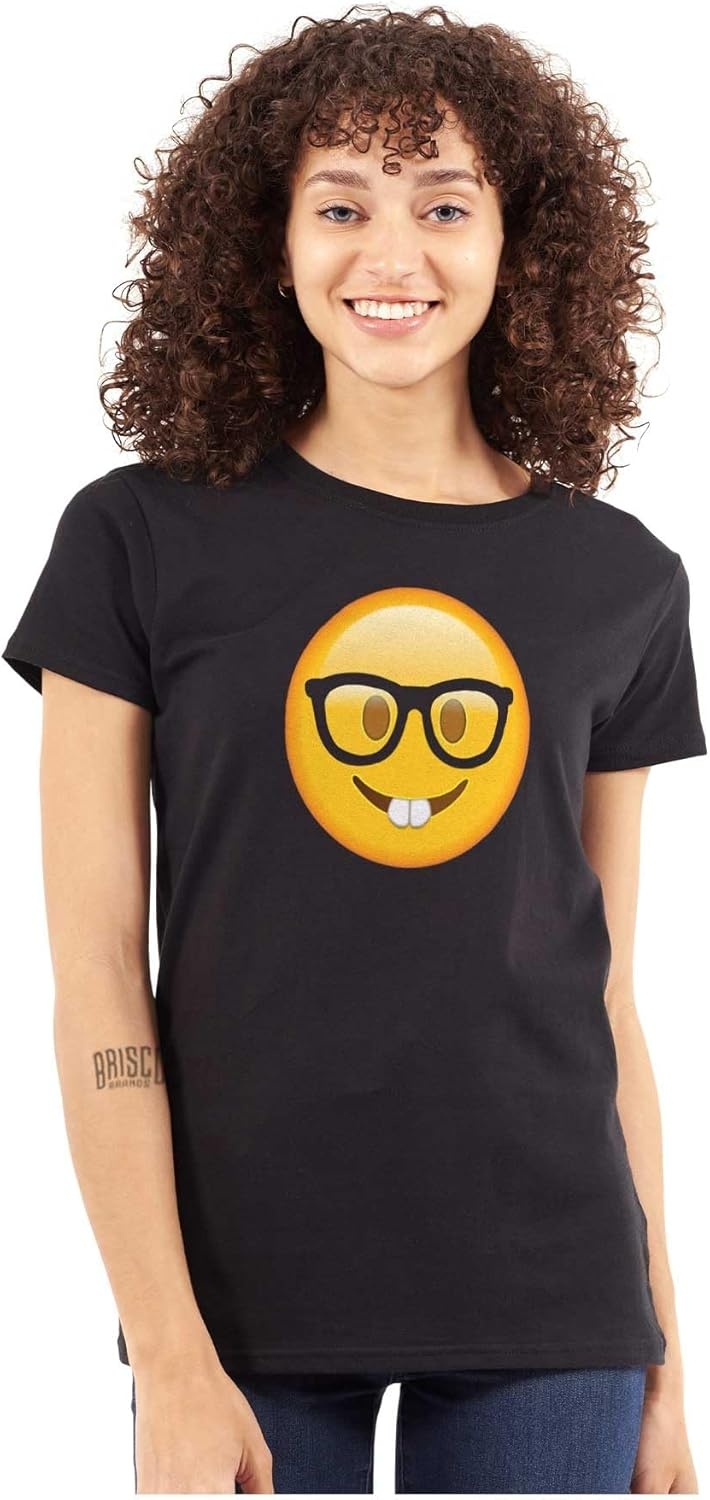 image:image100 Points Perfect Score Text Icon Womens Slim Fit Graphic TeeNerd Emoticon Black