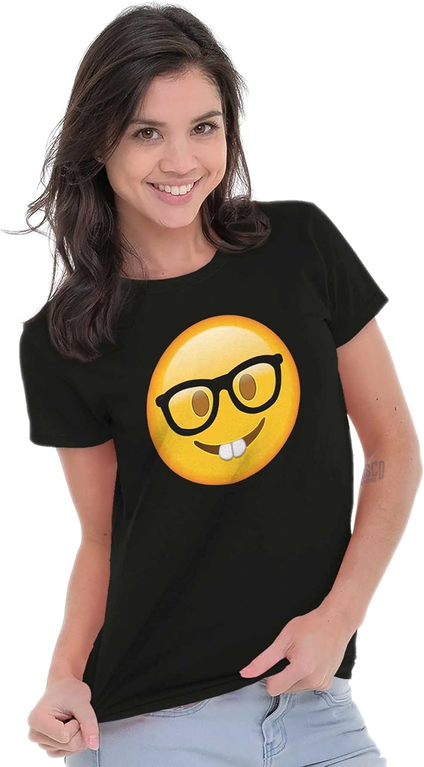 image:image100 Points Perfect Score Text Icon Womens Slim Fit Graphic TeeNerd Emoticon Black