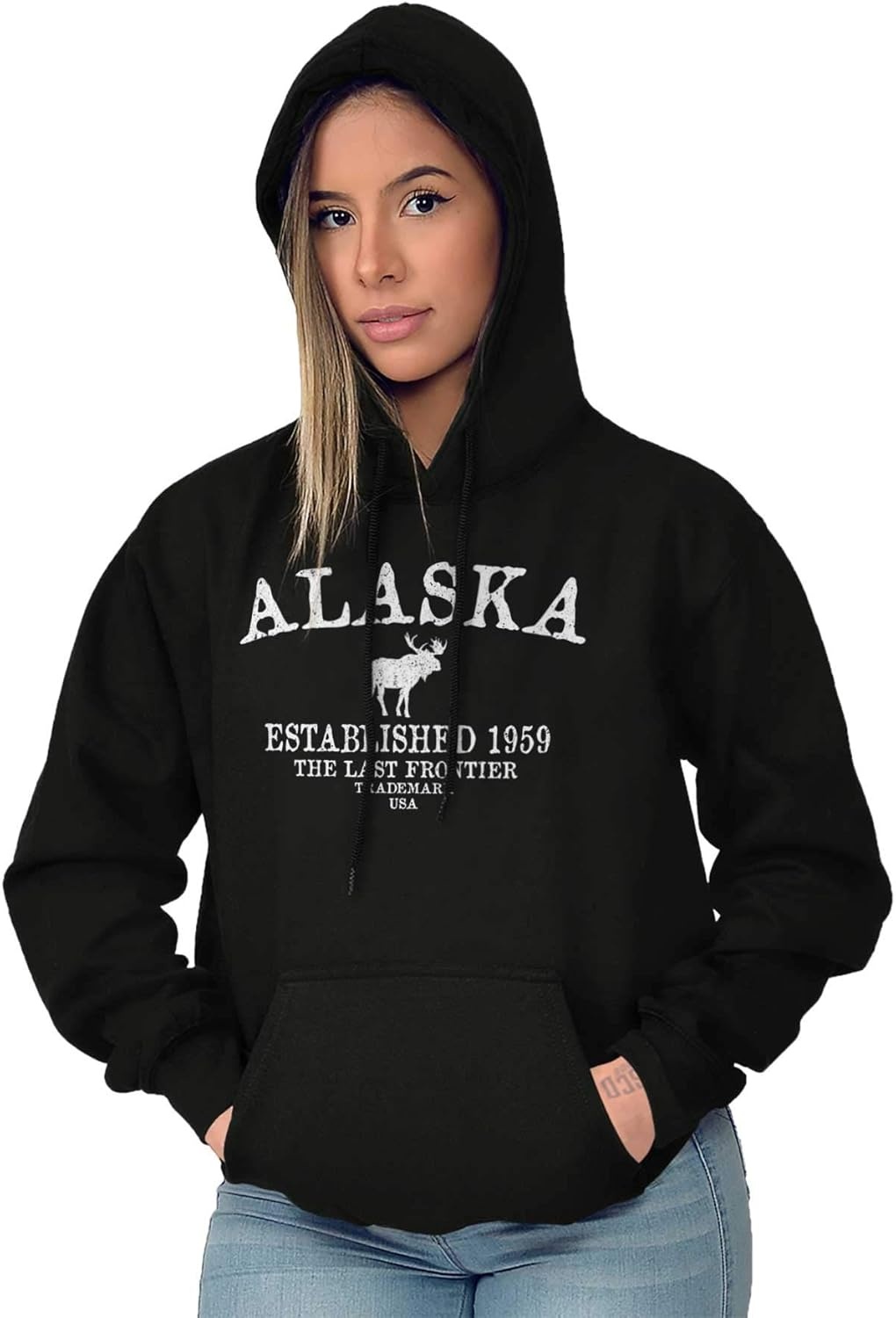 image:imageAlaska Vintage Established Hipster Hoodie Sweatshirt Women MenBlack