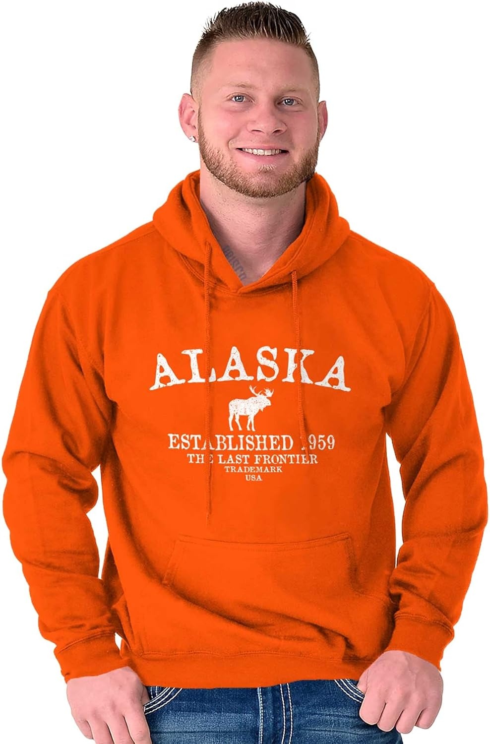 image:imageAlaska Vintage Established Hipster Hoodie Sweatshirt Women MenOrange