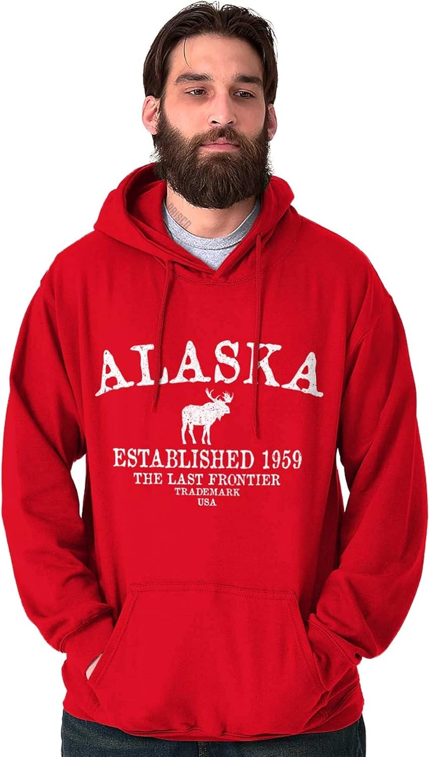 image:imageAlaska Vintage Established Hipster Hoodie Sweatshirt Women MenRed