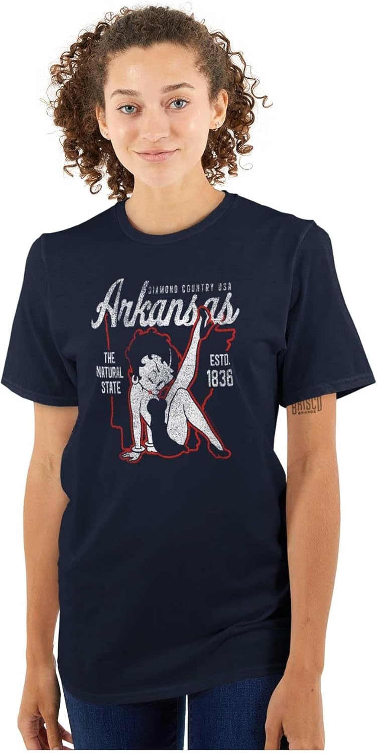 image:imageBetty Boop Cartoon American States Womens Graphic T Shirt TeesArkansas