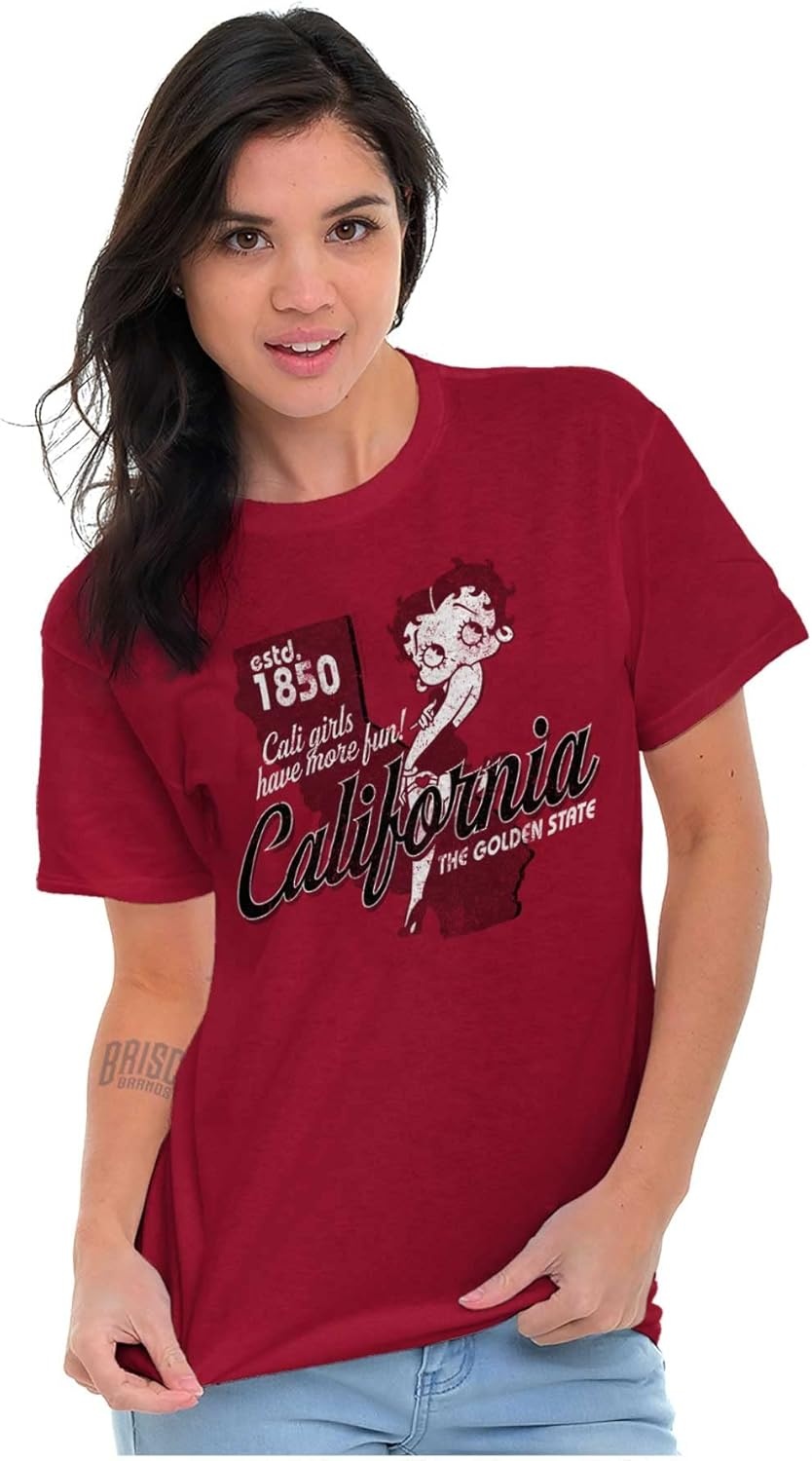 image:imageBetty Boop Cartoon American States Womens Graphic T Shirt TeesCalifornia