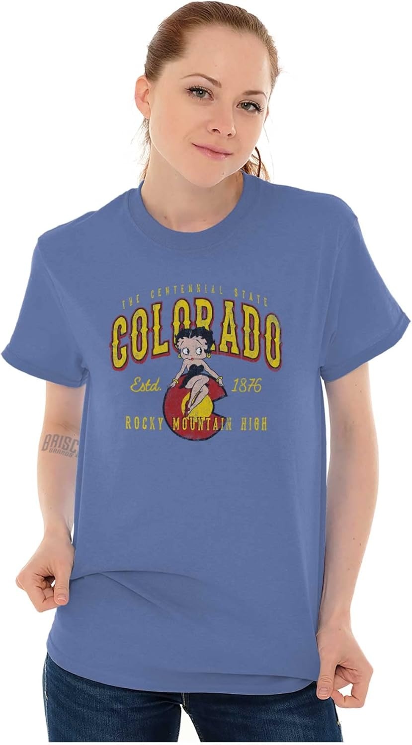 image:imageBetty Boop Cartoon American States Womens Graphic T Shirt TeesColorado