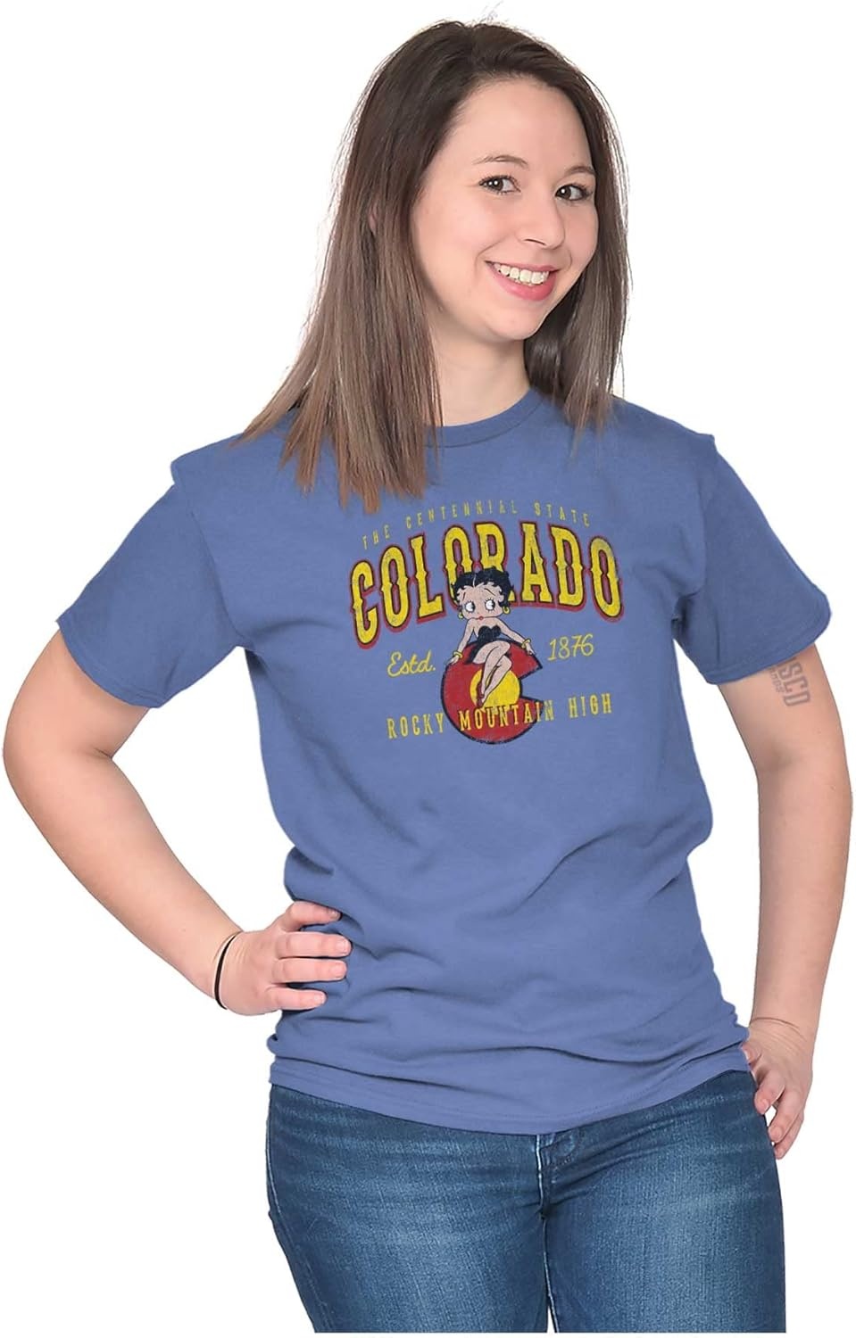 image:imageBetty Boop Cartoon American States Womens Graphic T Shirt TeesColorado