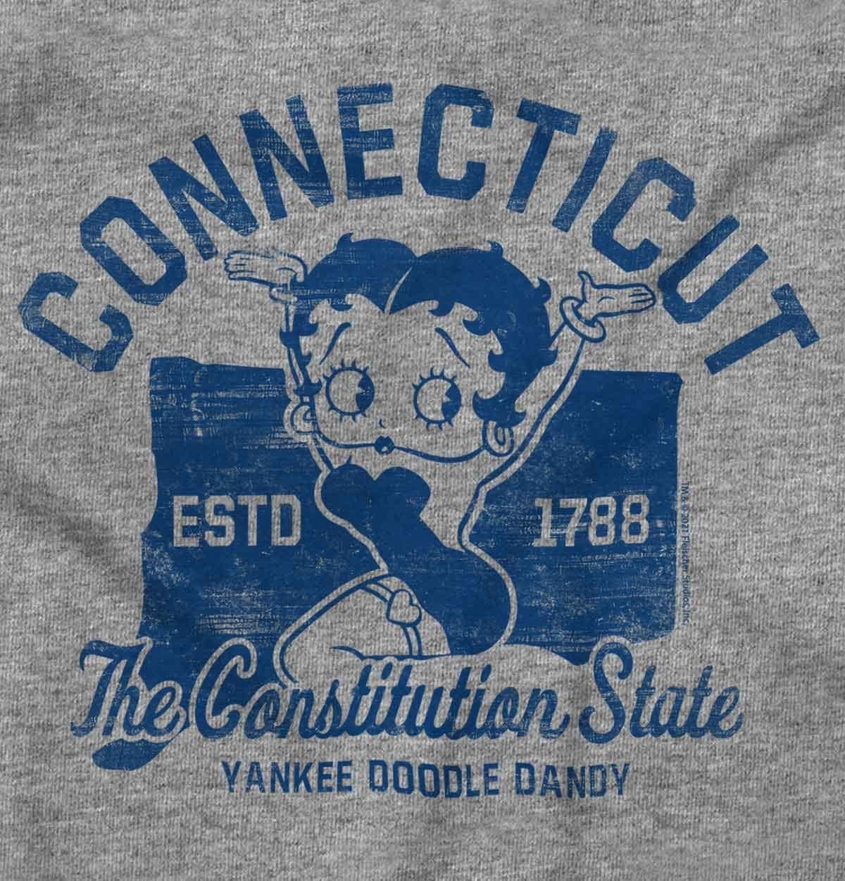 image:imageBetty Boop Cartoon American States Womens Graphic T Shirt TeesConnecticut