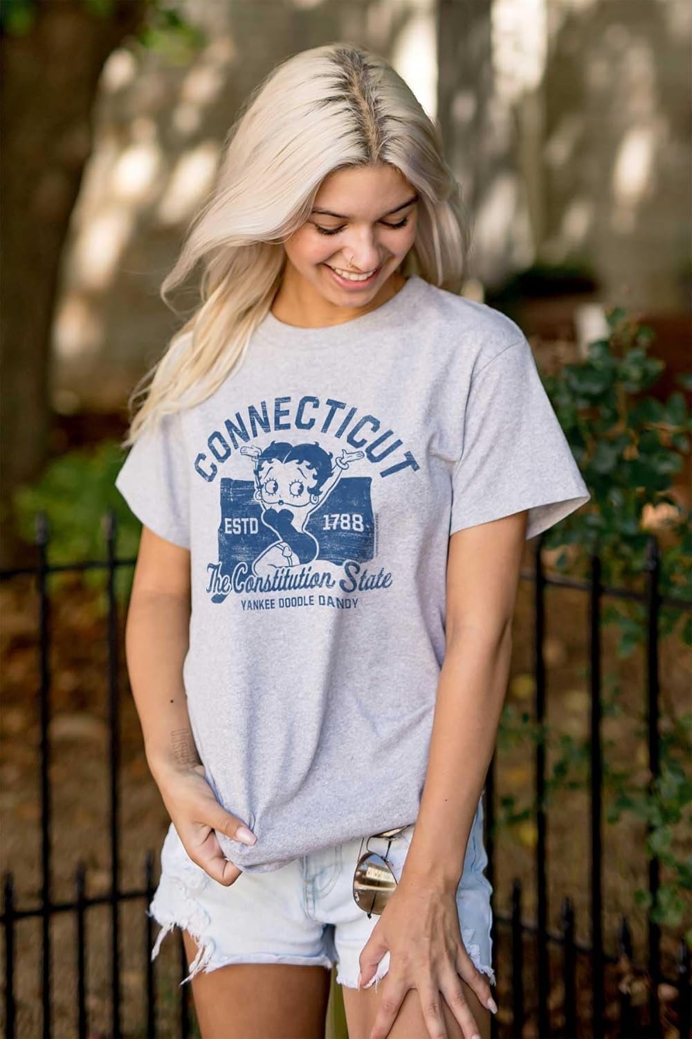 image:imageBetty Boop Cartoon American States Womens Graphic T Shirt TeesConnecticut