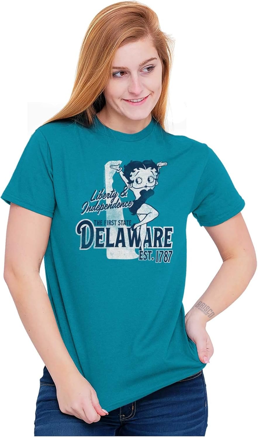 image:imageBetty Boop Cartoon American States Womens Graphic T Shirt TeesDelaware