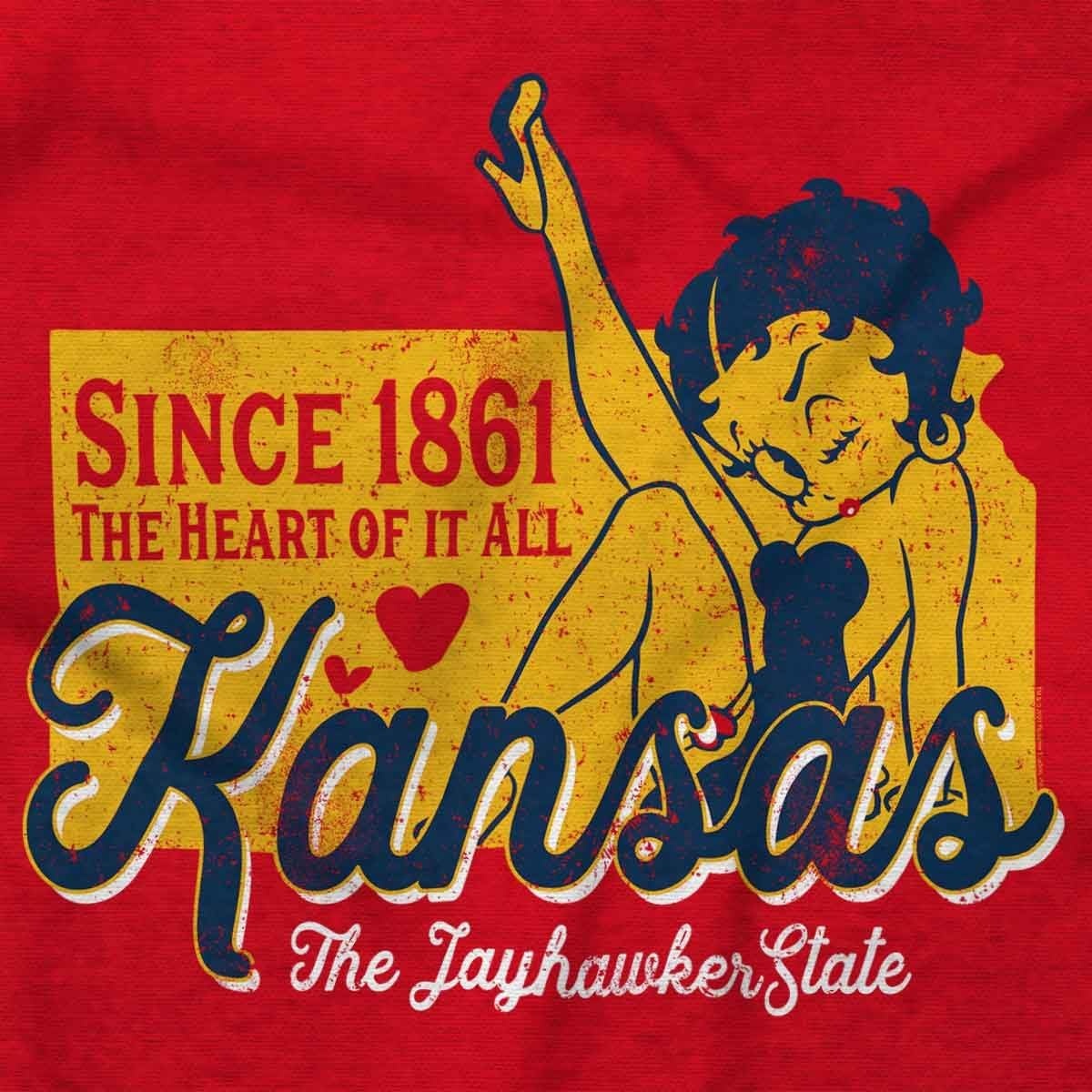 image:imageBetty Boop Cartoon American States Womens Graphic T Shirt TeesKansas