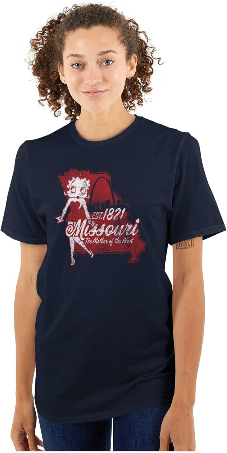 image:imageBetty Boop Cartoon American States Womens Graphic T Shirt TeesMissouri
