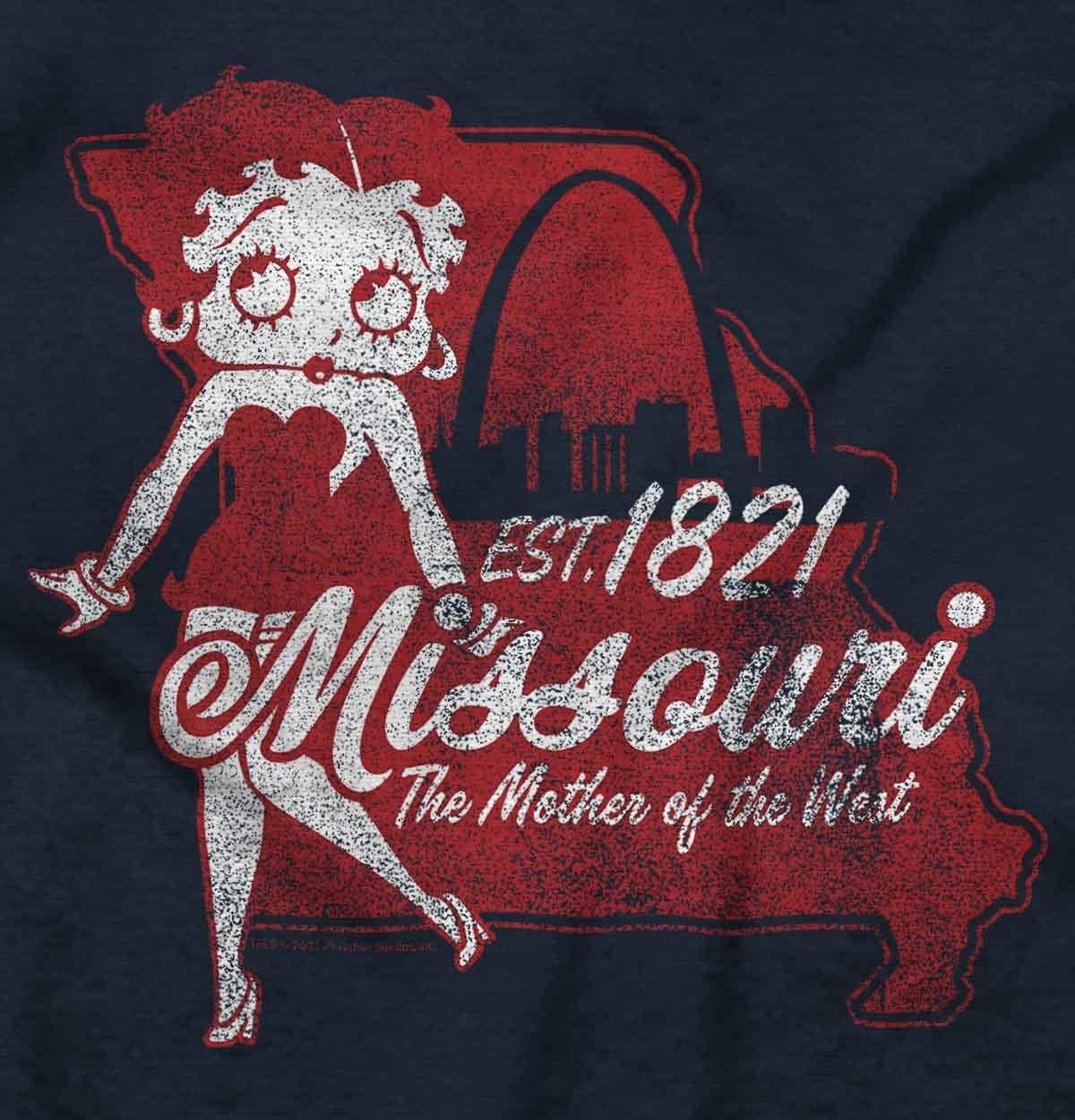 image:imageBetty Boop Cartoon American States Womens Graphic T Shirt TeesMissouri