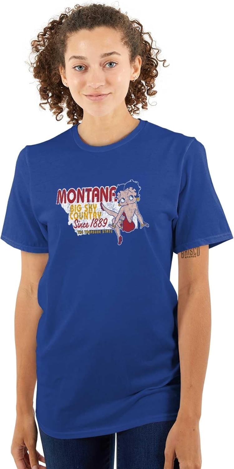 image:imageBetty Boop Cartoon American States Womens Graphic T Shirt TeesMontana