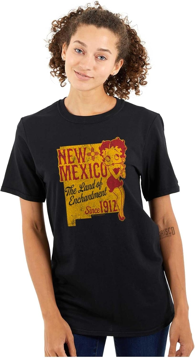 image:imageBetty Boop Cartoon American States Womens Graphic T Shirt TeesNew Mexico
