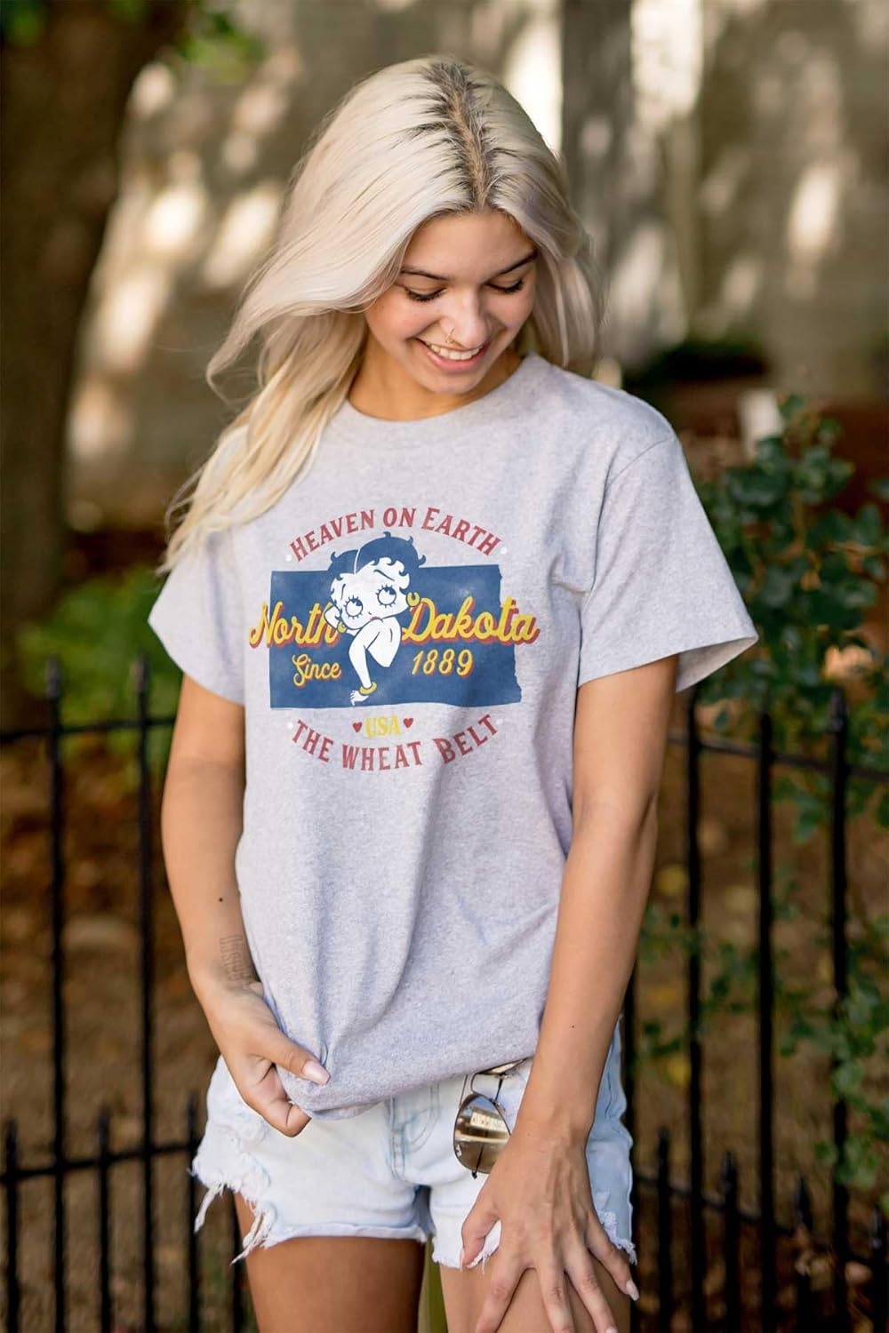 image:imageBetty Boop Cartoon American States Womens Graphic T Shirt TeesNorth Dakota